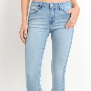 JBD Side-Seam Contrast Step Hem Skinny